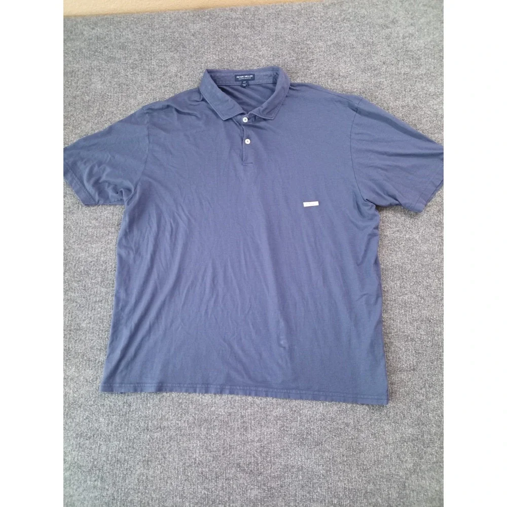 Peter Millar Polo Shirt Mens XXL Blue Short Sleeve Casual Golf